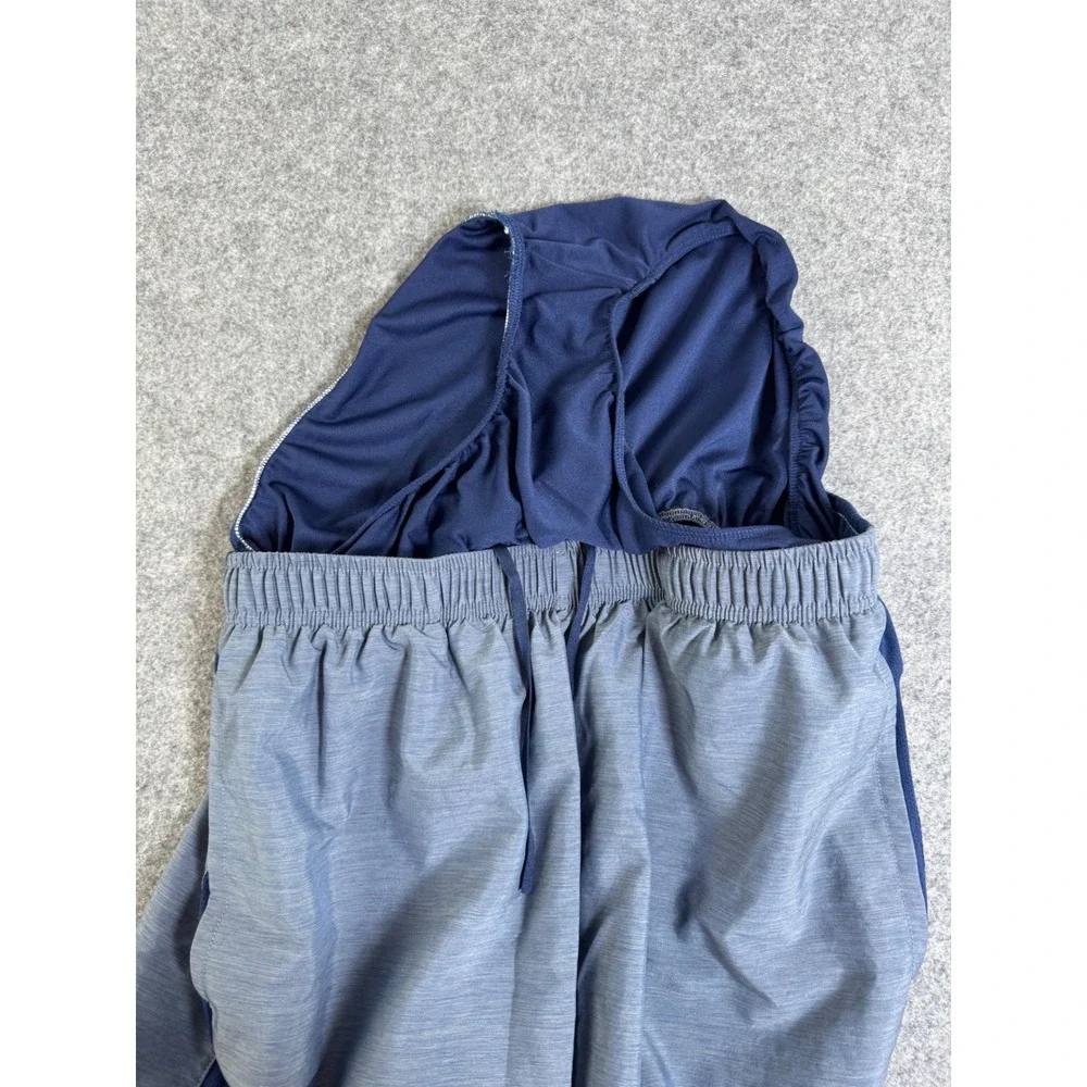 Masters Tech Active Mens Blue Heathered Lined Running Shorts Large RN133979